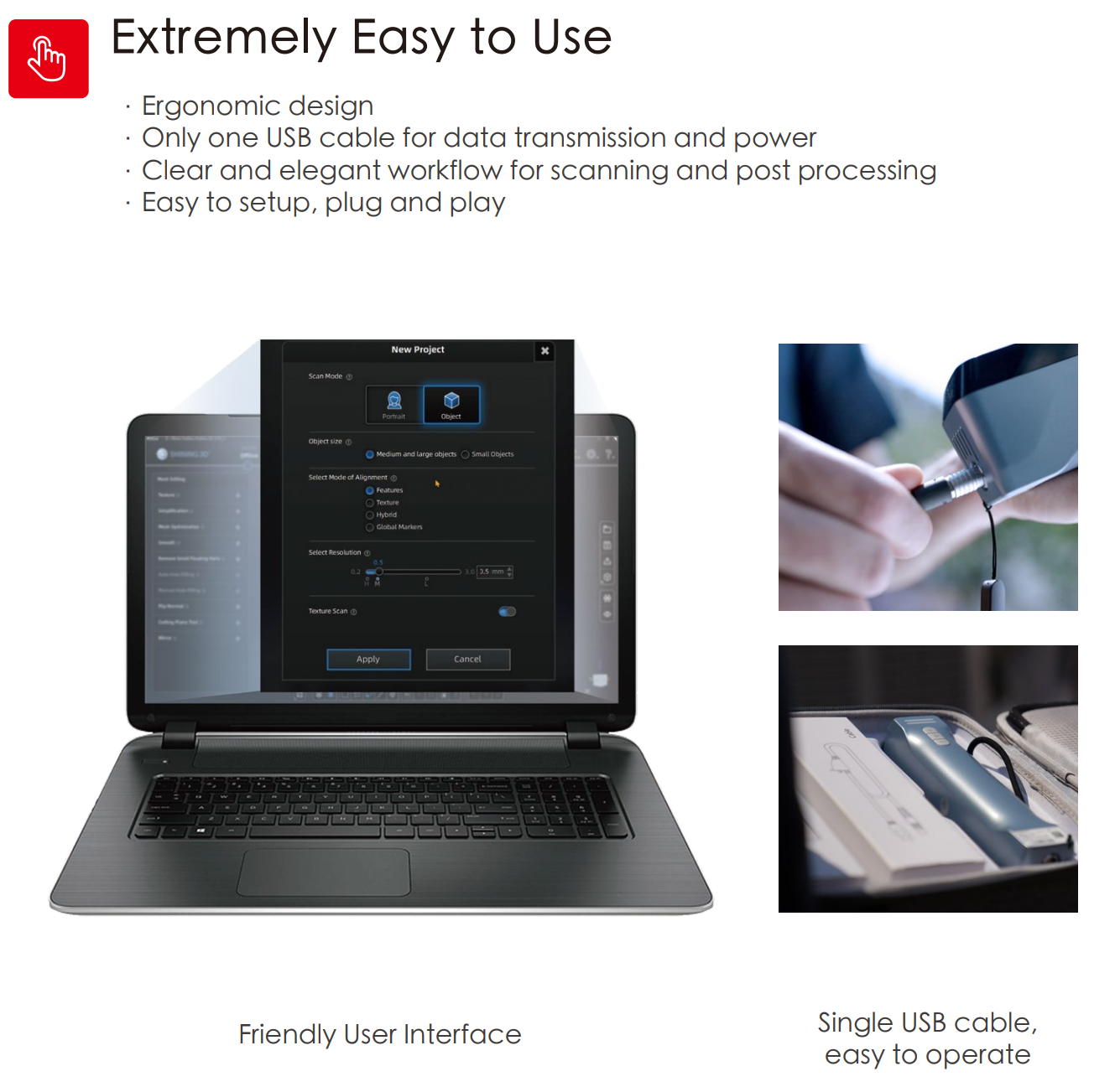 EINSTAR-Prosumer Portable 3D Scanner - SHINING 3D SHINING 3D -3DxWorld