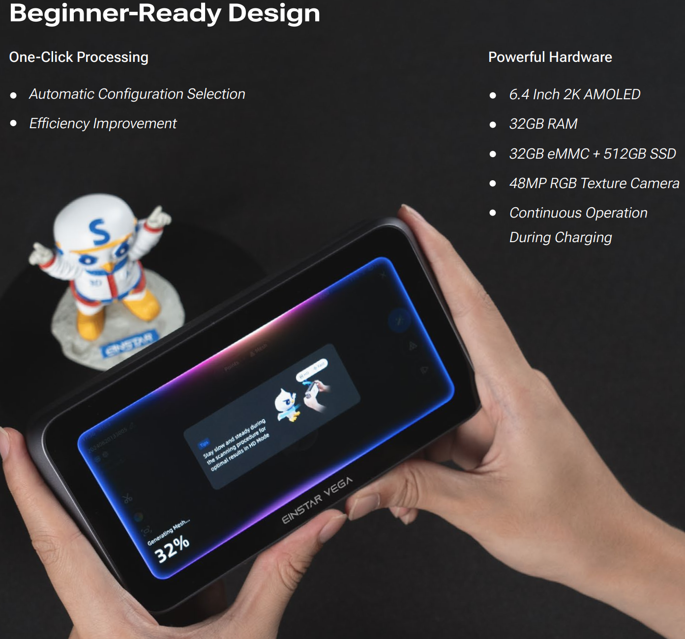 EinStar VEGA Wireless All-In-One 3D Scanner - SHINING 3D SHINING 3D -3DxWorld