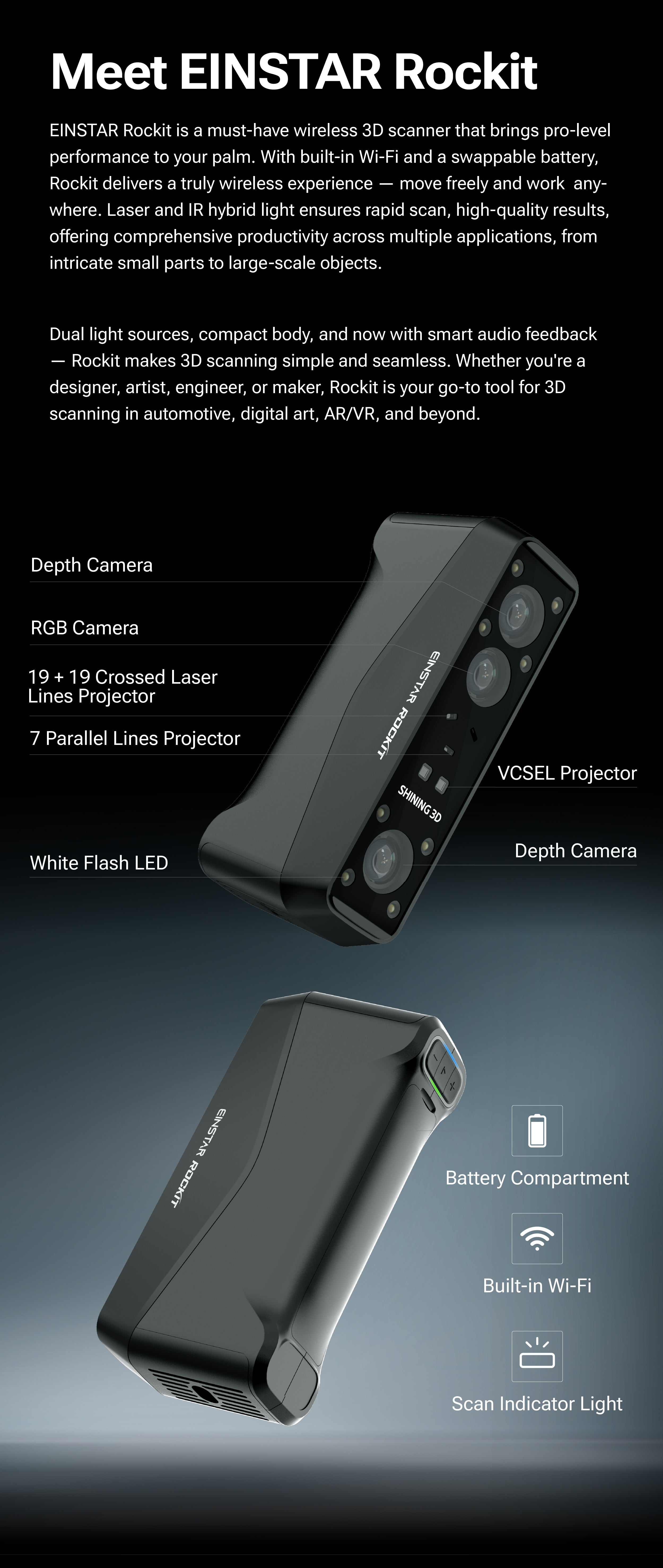 EINSTAR Rockit: Portable Multi-Source 3D Scanner