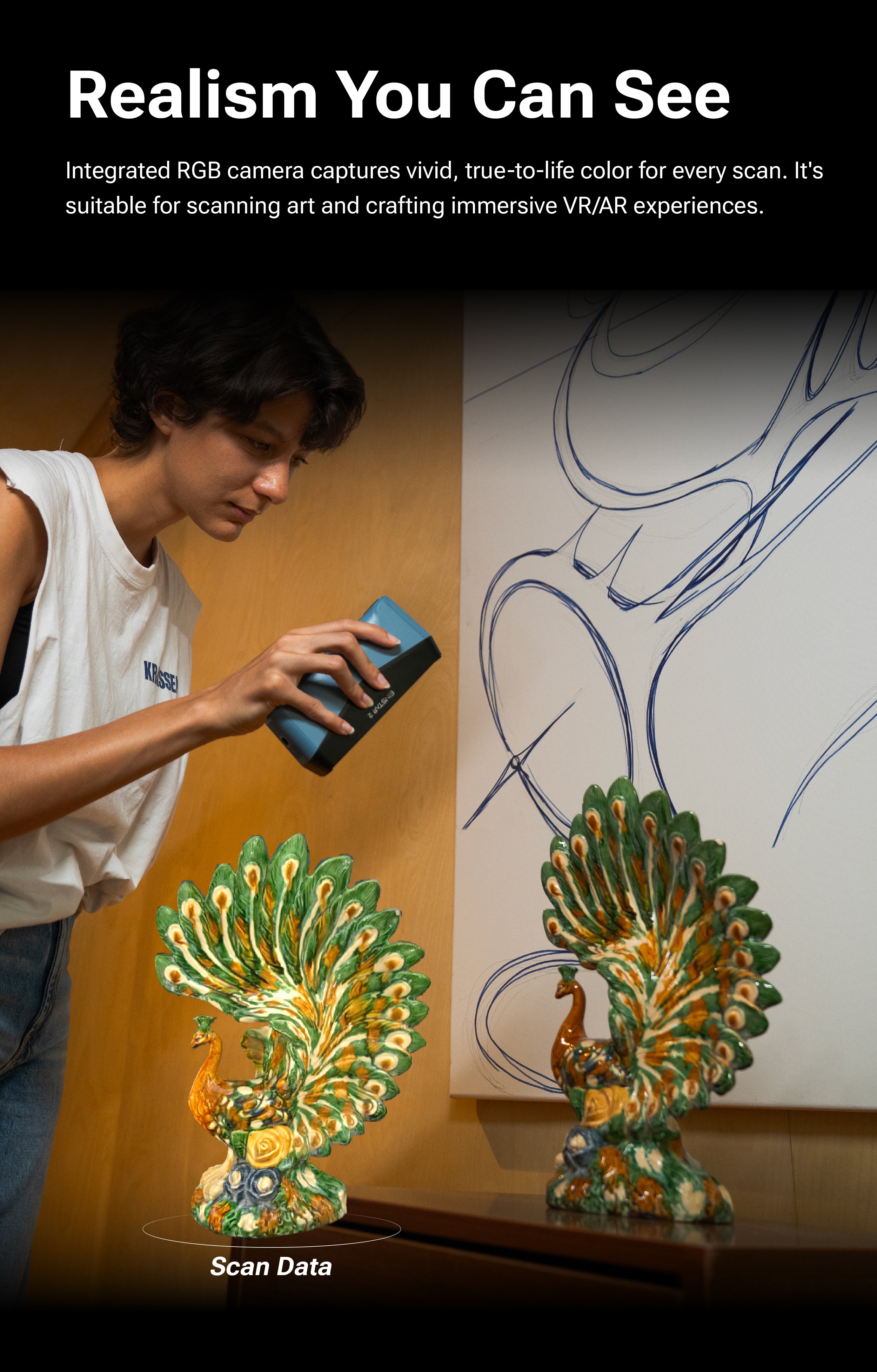 EINSTAR 2: Versatile True Wireless 3D Scanner with Enhanced Laser Detail