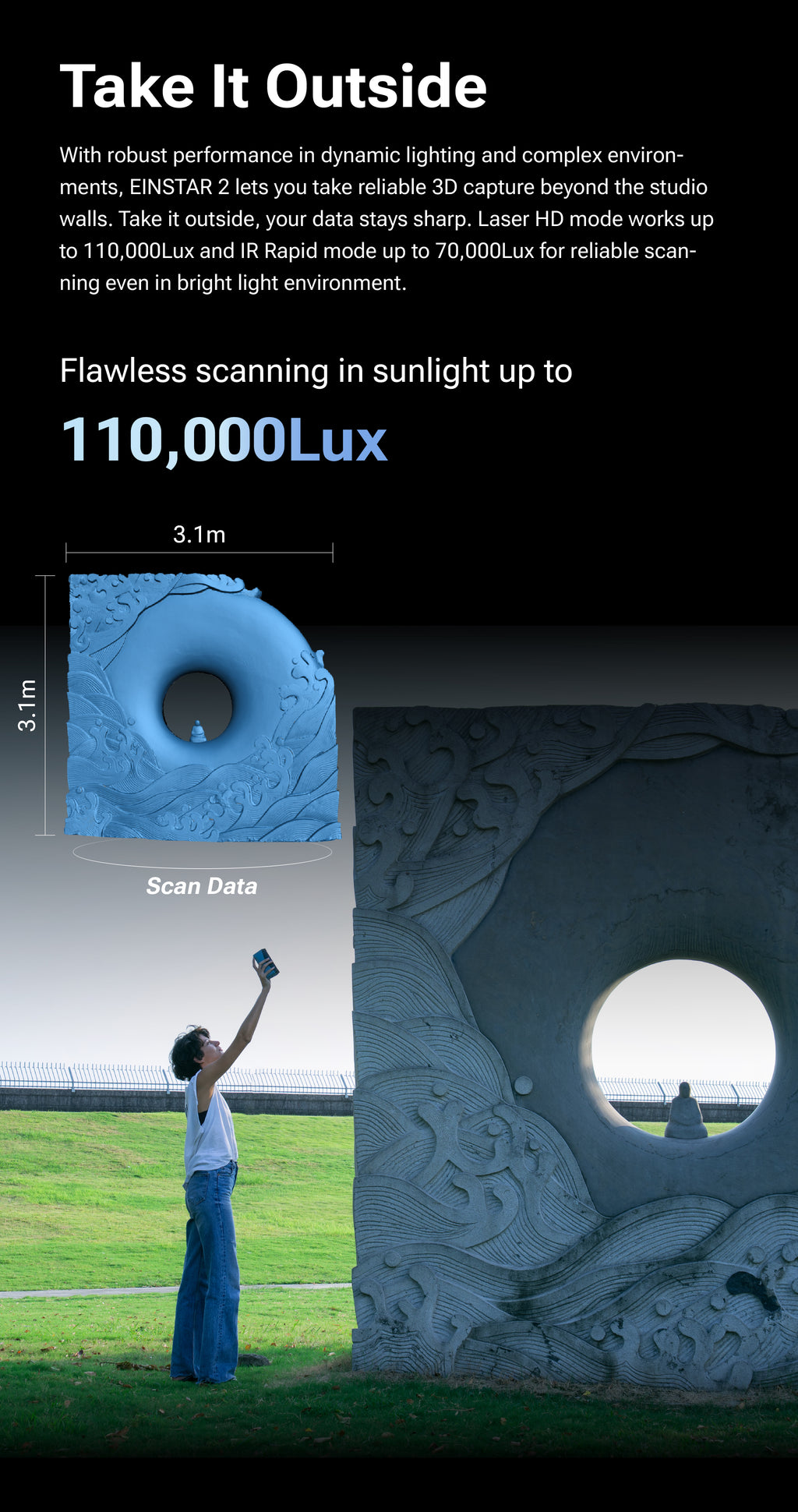 EINSTAR 2: Versatile True Wireless 3D Scanner with Enhanced Laser Detail