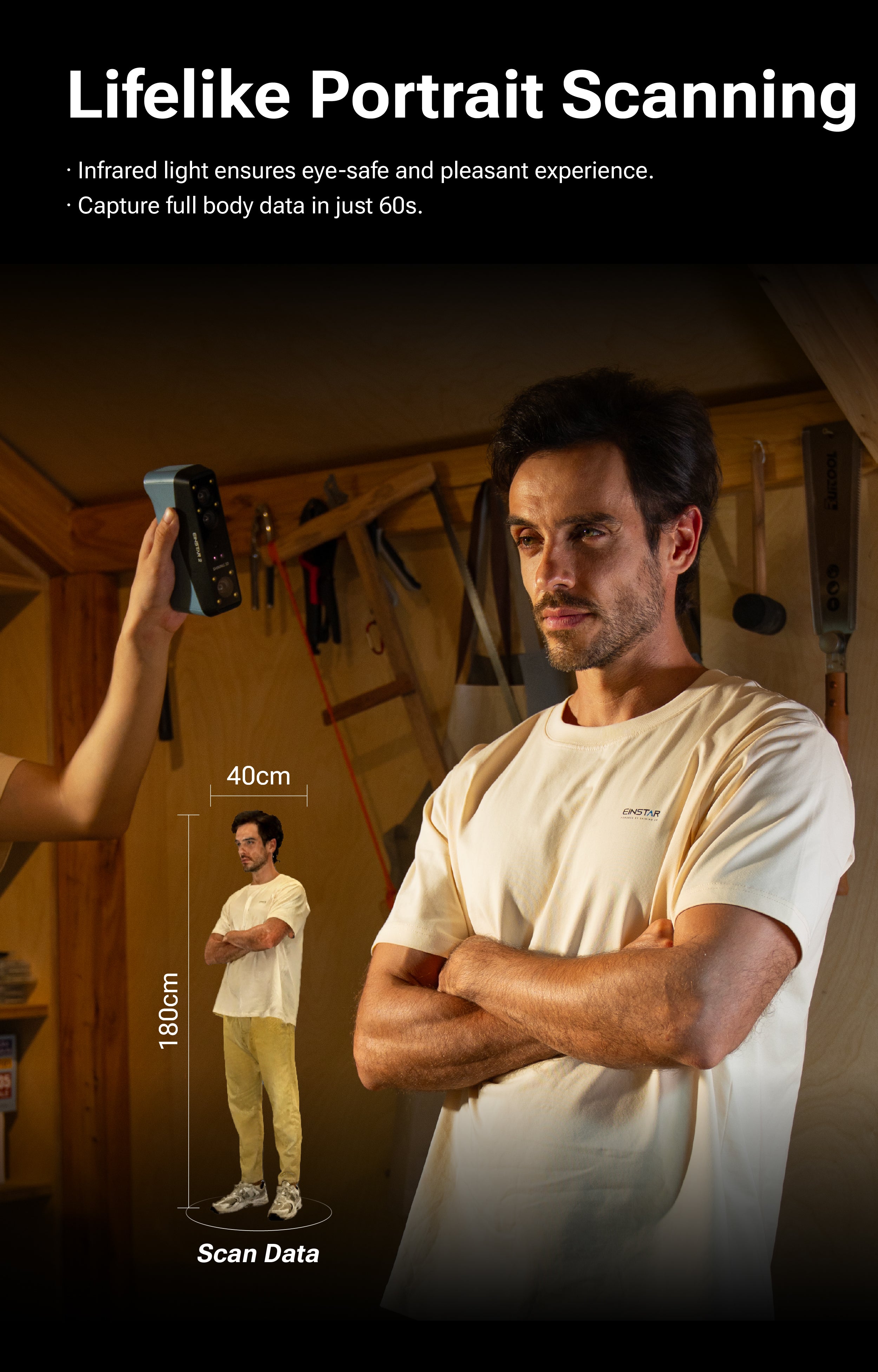 EINSTAR 2: Versatile True Wireless 3D Scanner with Enhanced Laser Detail